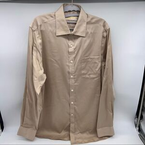 Michael Kors Sand/Tan Men's Button Up Dress Shirt 100% Cotton